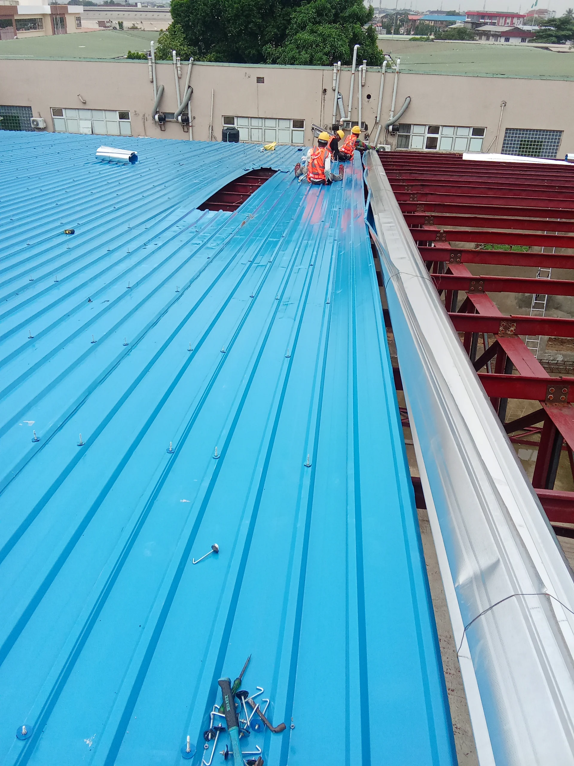 Professional aluminum roofing installation by Mishmore Roofing Tech. & Imports